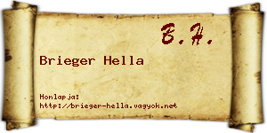 Brieger Hella névjegykártya